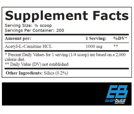 EVERBUILD Alcar 1000 Acetyl L-Carnitine EVERBUILD Alcar 1000 Acetyl L-Carnitine